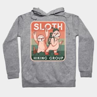 Funny Vintage Sloth Hiking Group Hoodie